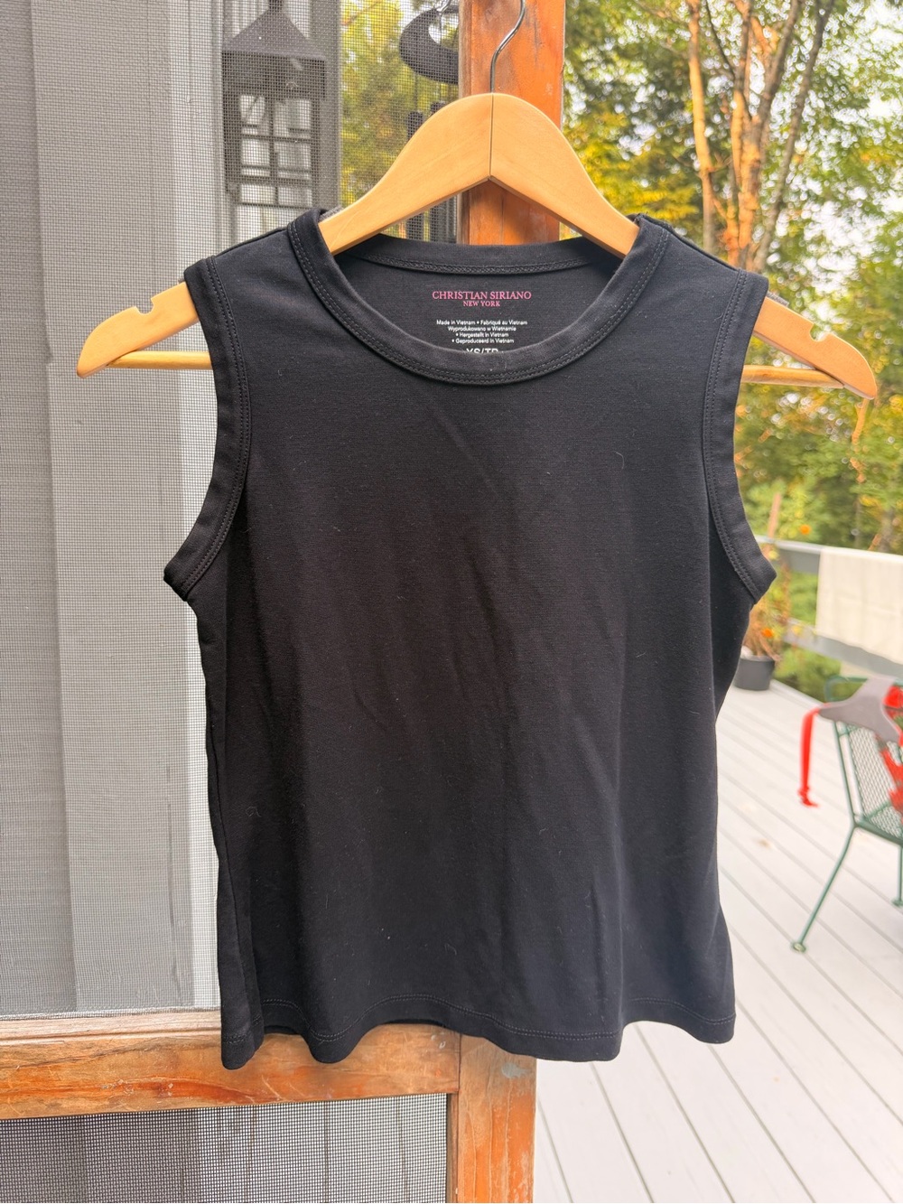 Christian Siriano Black Crewneck Tank